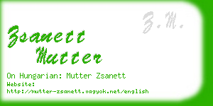 zsanett mutter business card